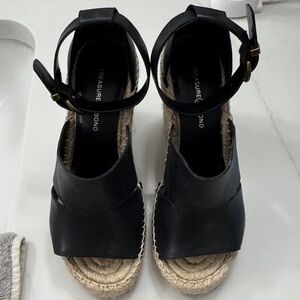Treasure & Bond Black Espadrille Wedges
